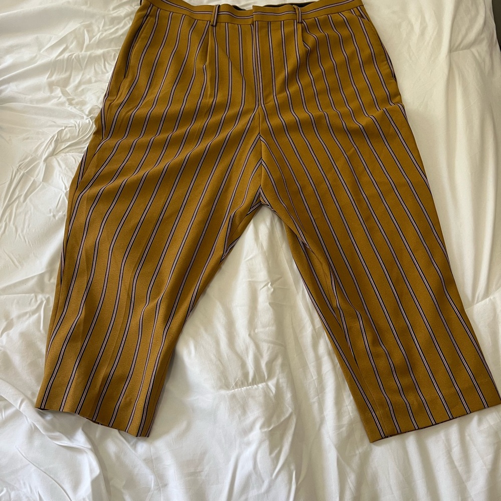 ASOS Mustard Striped Men's Dress Pants